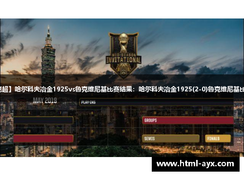 【乌克超】哈尔科夫冶金1925vs鲁克维尼基比赛结果：哈尔科夫冶金1925(2-0)鲁克维尼基比分战报